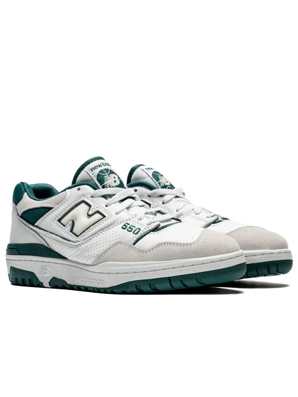 New Balance 550 Low Top Sneakers in White and Vintage Teal Size M8/W9.5